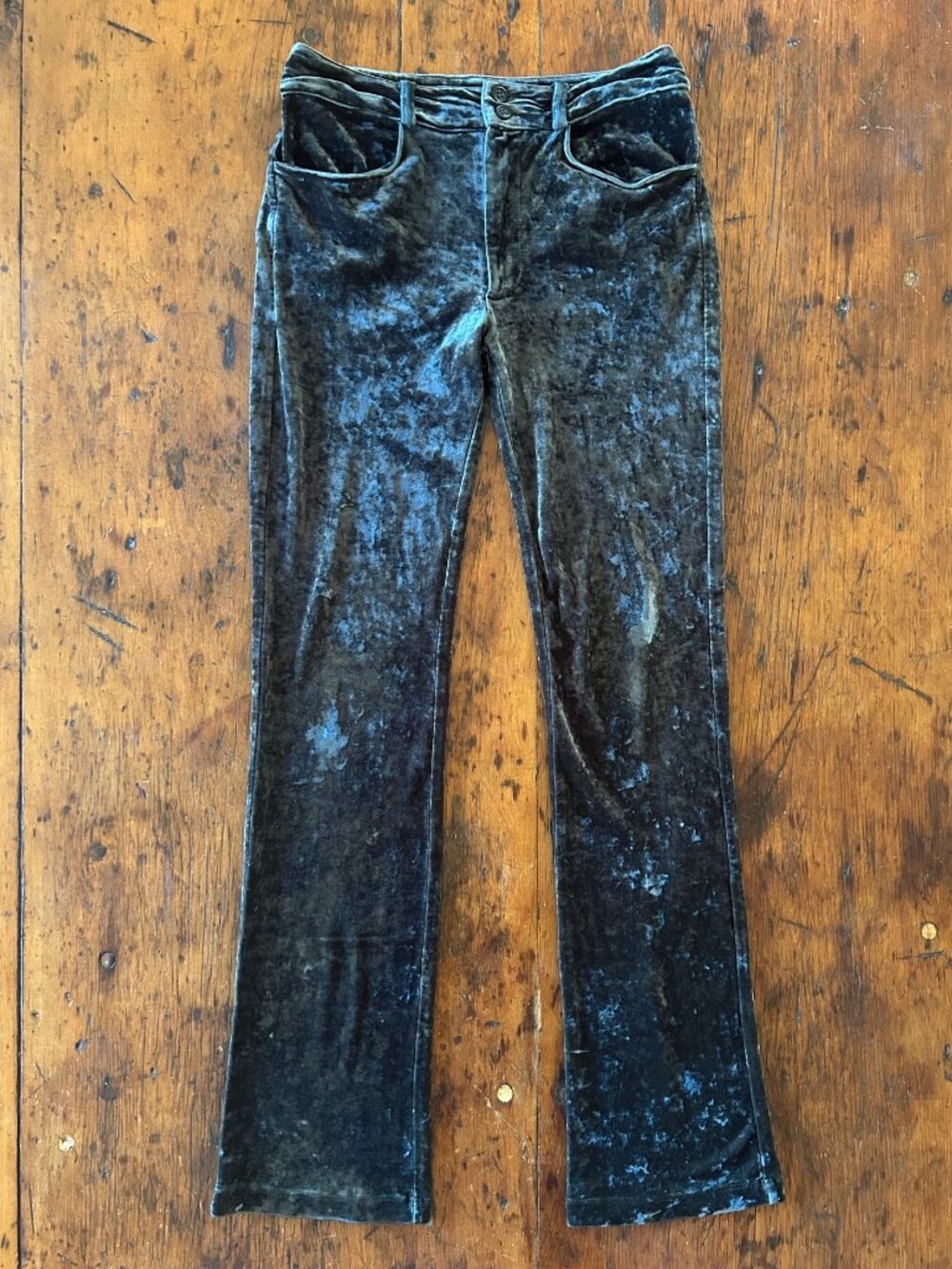 Vintage Betsey Johnson New York Dark Green Velvet Pants